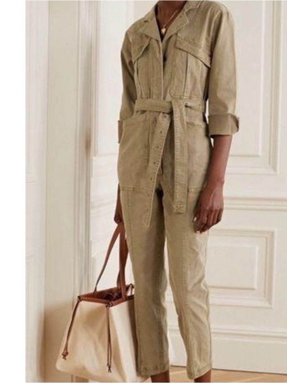 Alex Mill Expedition Jumpsuit in Washed Twill - Vintage Khaki